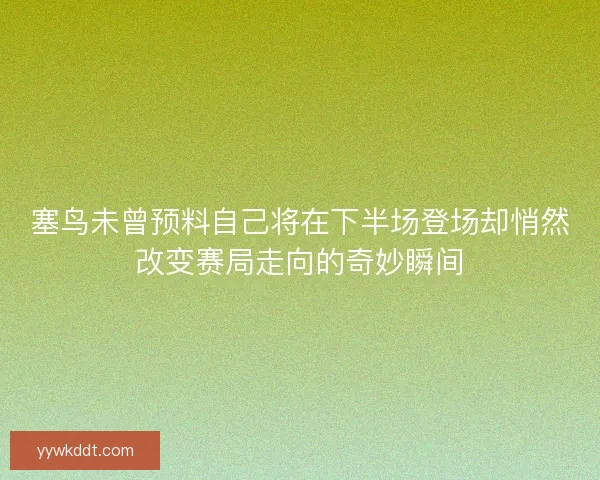 塞鸟未曾预料自己将在下半场登场却悄然改变赛局走向的奇妙瞬间